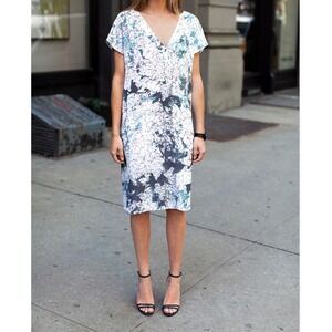 Emerson Fry V Column Dress Shift Turquoise Rock Marble Viscose NWT Sz 2 Artistic